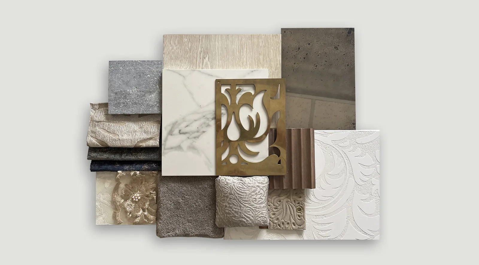 Luxurious spa interior mood board for Dromoland Castle Spa