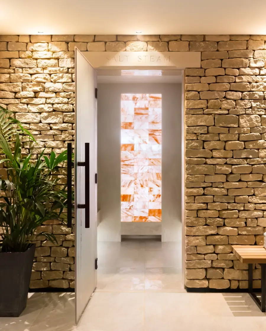 Himalayan salt steam room at Homefield Grange, part of the thermal spa design and guest journey
